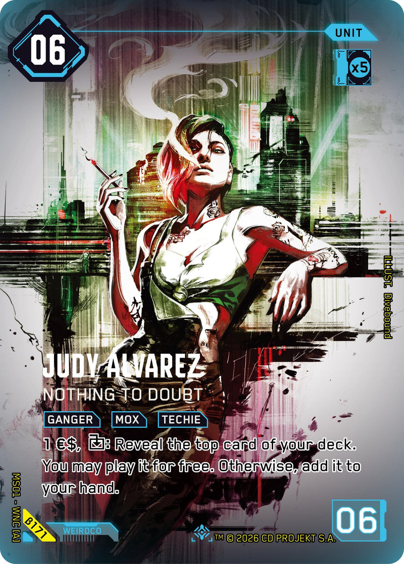 Image for Judy Alvarez - Nothing to Doubt (ISecret) (B171) [Welcome to Night City - Beta] - Cyberpunk TCG