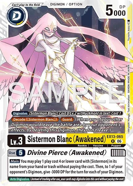 Image for Sistermon Blanc (Awakened) // Divine Pierce (Awakened) (EX13-065 R) [Chivalrous XIII] - Digimon Card Game
