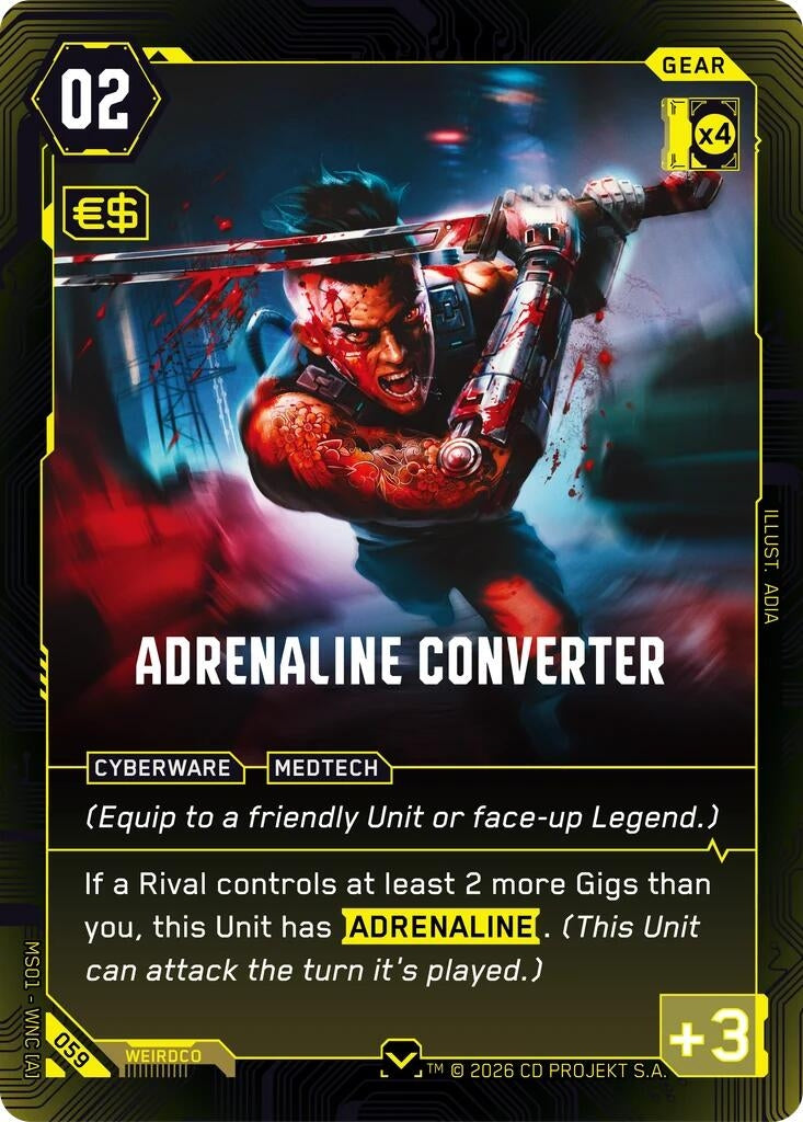 Image for Adrenaline Converter (059) [Welcome to Night City - Retail] - Cyberpunk TCG