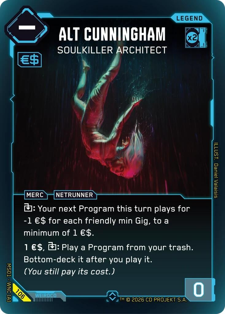 Image for Alt Cunningham - Soulkiller Architect (Rare) (106) [Welcome to Night City - Retail] - Cyberpunk TCG