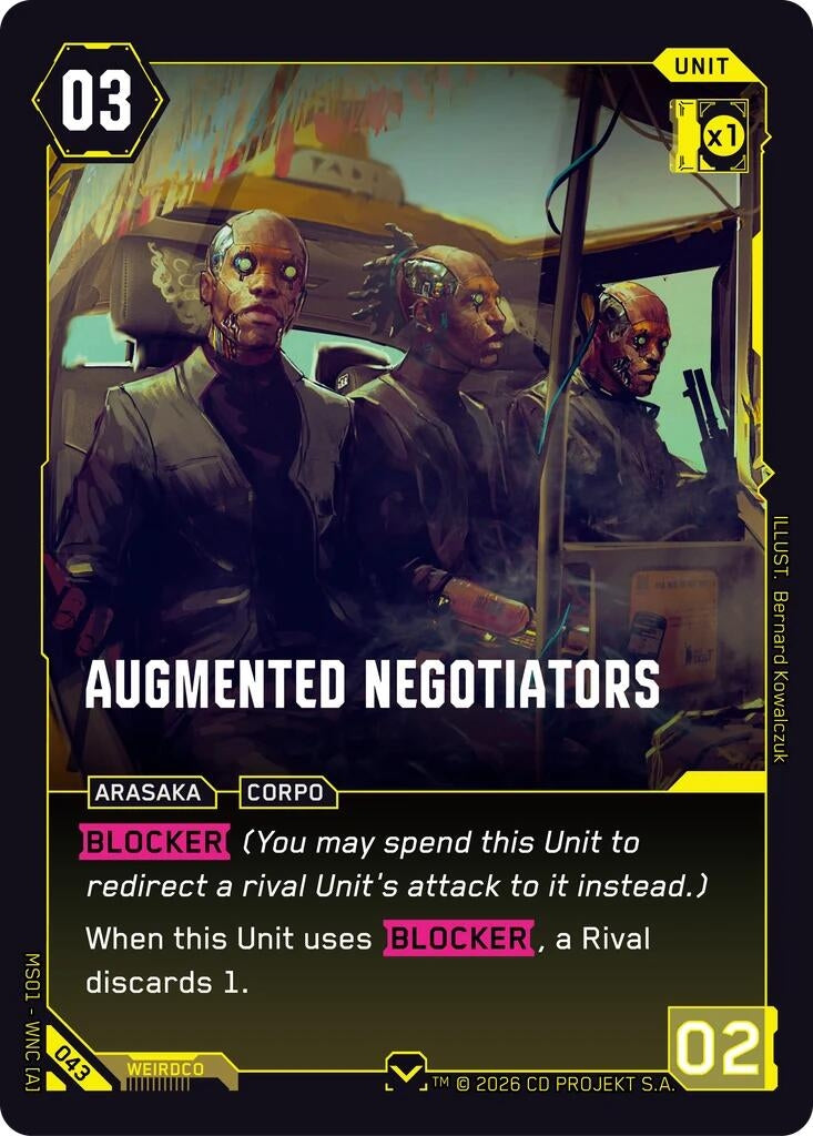 Image for Augmented Negotiators (043) [Welcome to Night City - Retail] - Cyberpunk TCG