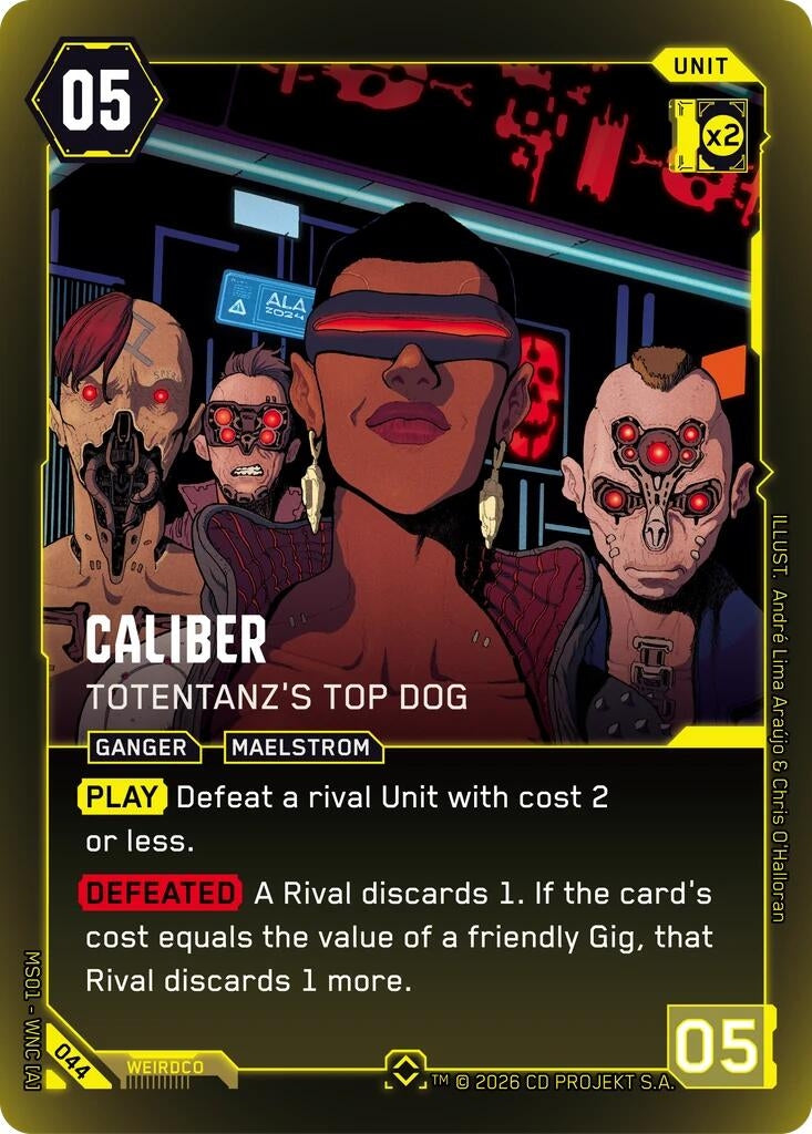 Image for Caliber - Totentanz's Top Dog (044) [Welcome to Night City - Retail] - Cyberpunk TCG