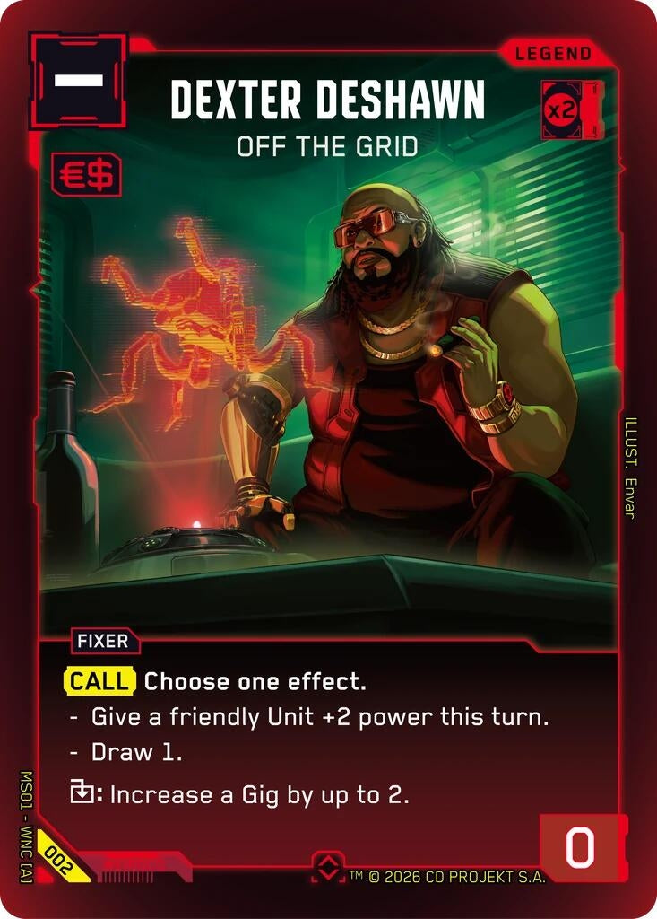 Image for Dexter DeShawn - Off the Grid (Rare) (002) [Welcome to Night City - Retail] - Cyberpunk TCG