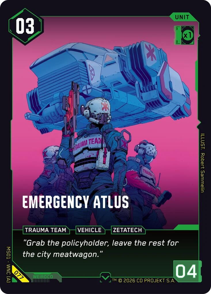 Image for Emergency Atlus (077) [Welcome to Night City - Retail] - Cyberpunk TCG