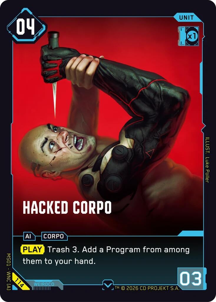 Image for Hacked Corpo (114) [Welcome to Night City - Retail] - Cyberpunk TCG