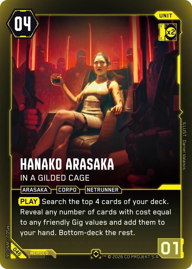 Image for Hanako Arasaka - In a Gilded Cage (Rare) (046) [Welcome to Night City - Retail] - Cyberpunk TCG
