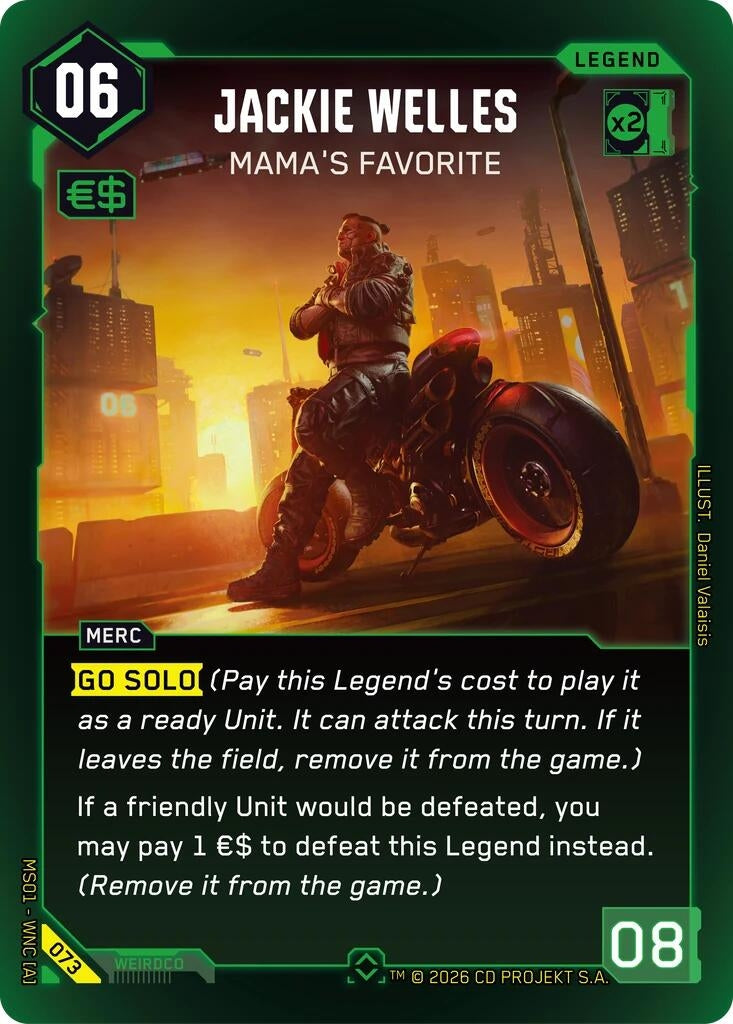 Image for Jackie Welles - Mama's Favorite (Rare) (073) [Welcome to Night City - Retail] - Cyberpunk TCG