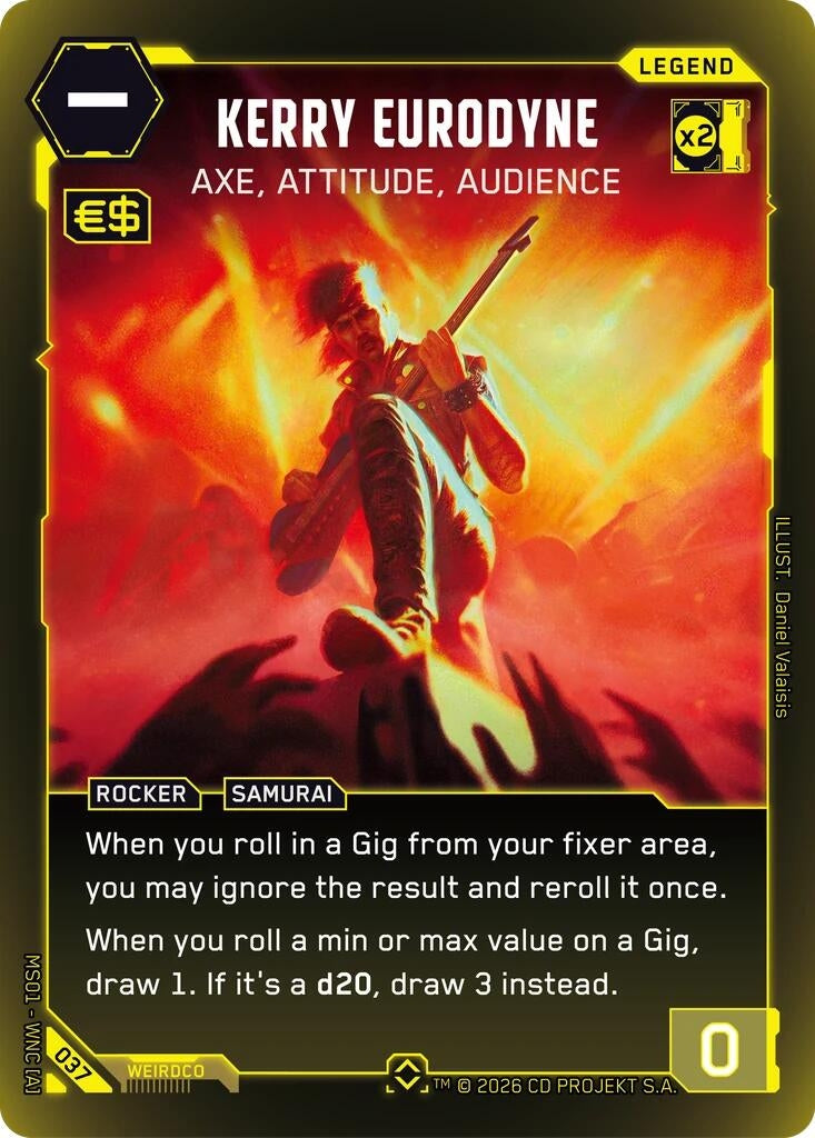 Image for Kerry Eurodyne - Axe, Attitude, Audience (Rare) (037) [Welcome to Night City - Retail] - Cyberpunk TCG