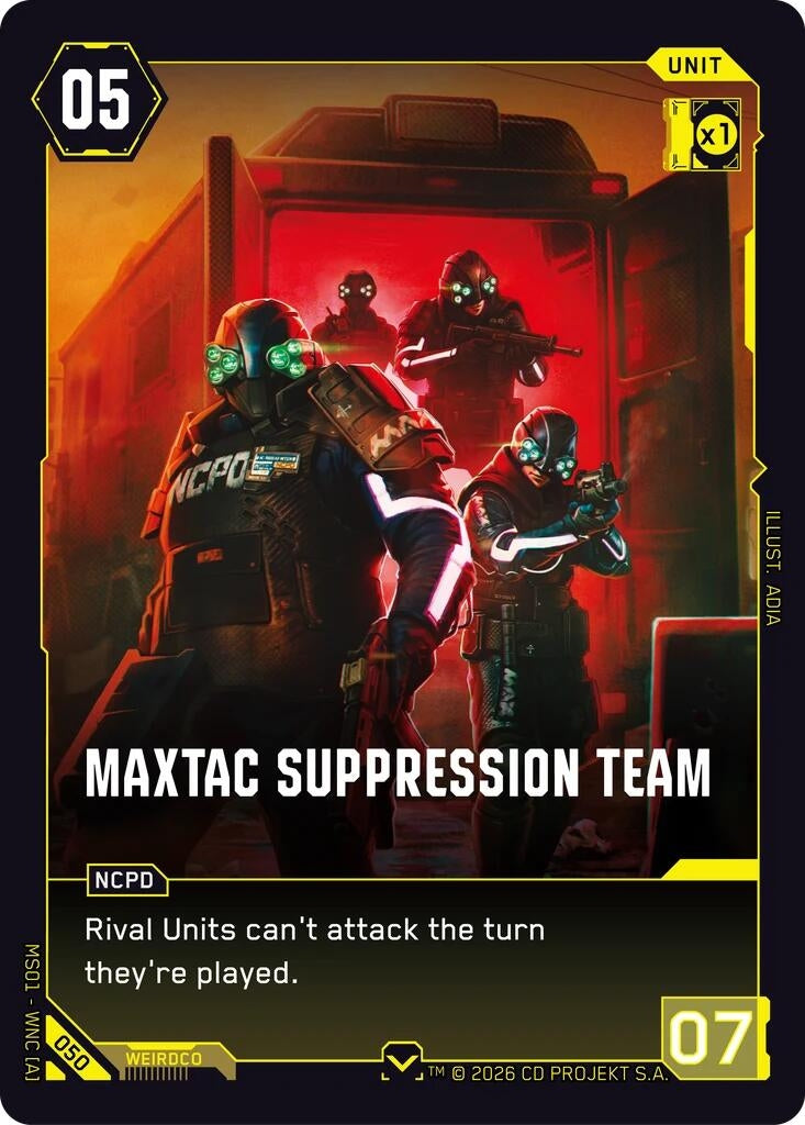 Image for MaxTac Suppression Team (050) [Welcome to Night City - Retail] - Cyberpunk TCG