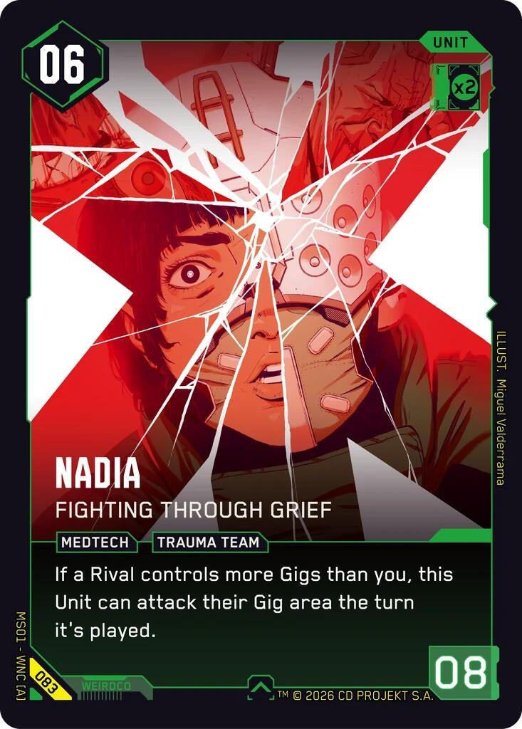 Image for Nadia - Fighting Through Grief (083) [Welcome to Night City - Retail] - Cyberpunk TCG