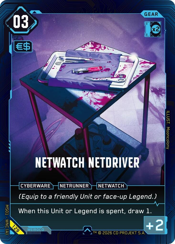 Image for NetWatch Netdriver (129) [Welcome to Night City - Retail] - Cyberpunk TCG