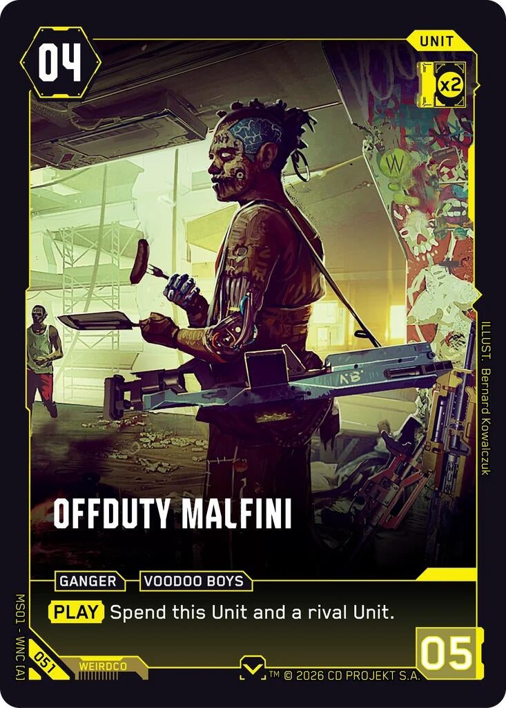 Image for Offduty Malfini (051) [Welcome to Night City - Retail] - Cyberpunk TCG