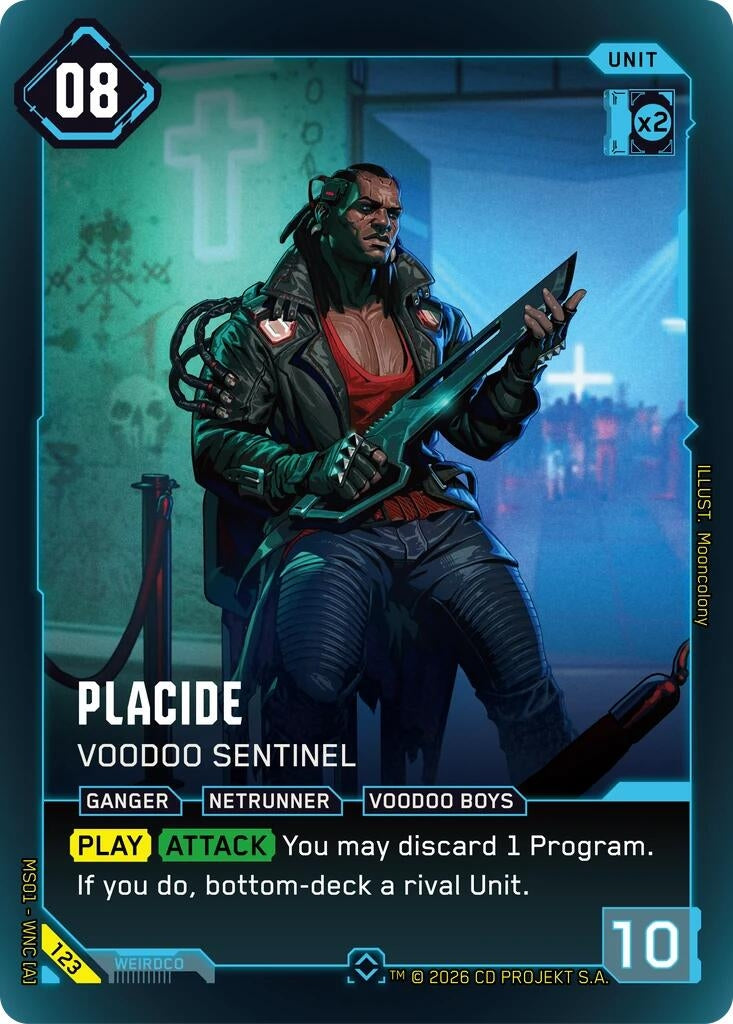Image for Placide - Voodoo Sentinel (123) [Welcome to Night City - Retail] - Cyberpunk TCG