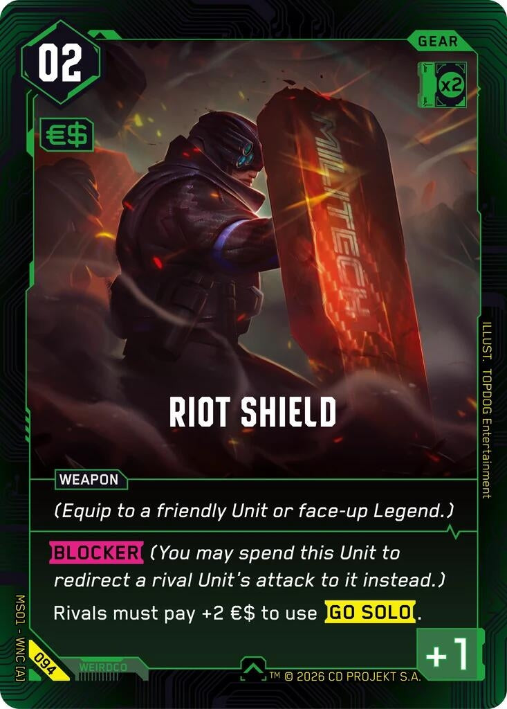 Image for Riot Shield (094) [Welcome to Night City - Retail] - Cyberpunk TCG
