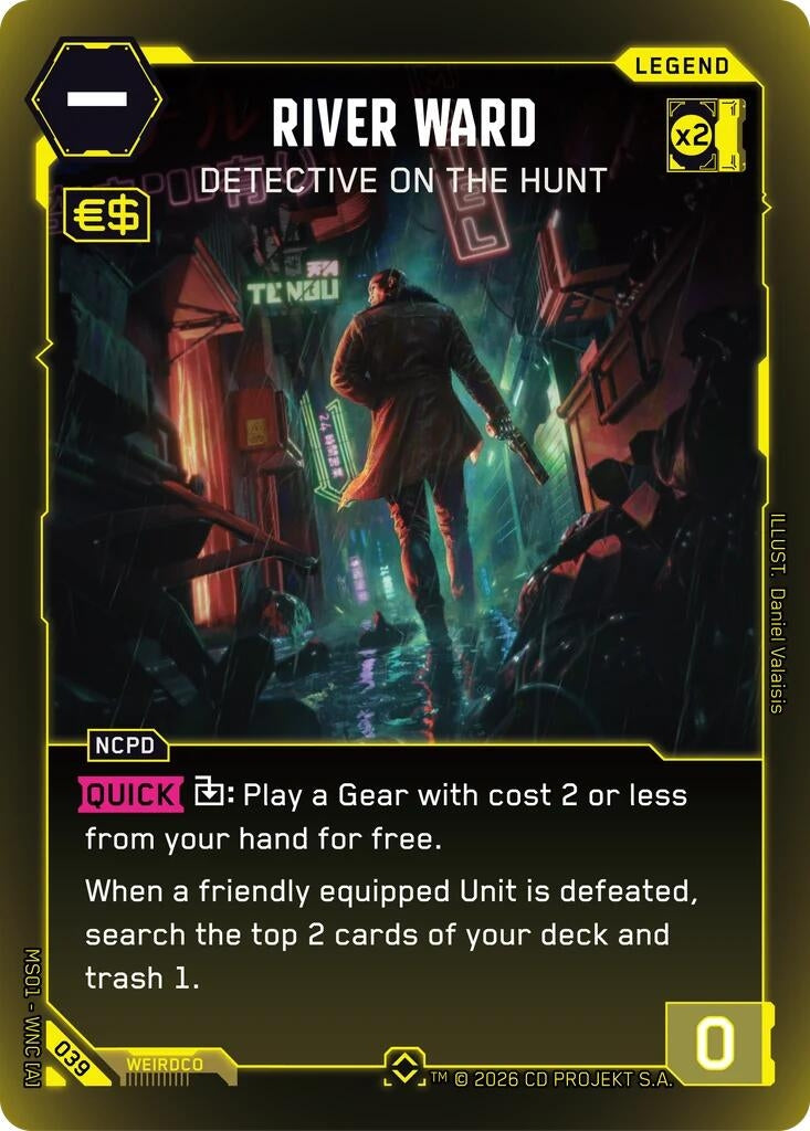 Image for River Ward - Detective on the Hunt (Rare) (039) [Welcome to Night City - Retail] - Cyberpunk TCG