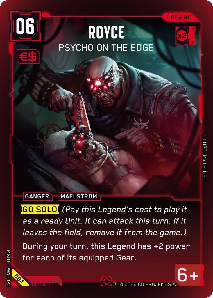 Image for Royce - Psycho on the Edge (Rare) (004) [Welcome to Night City - Retail] - Cyberpunk TCG