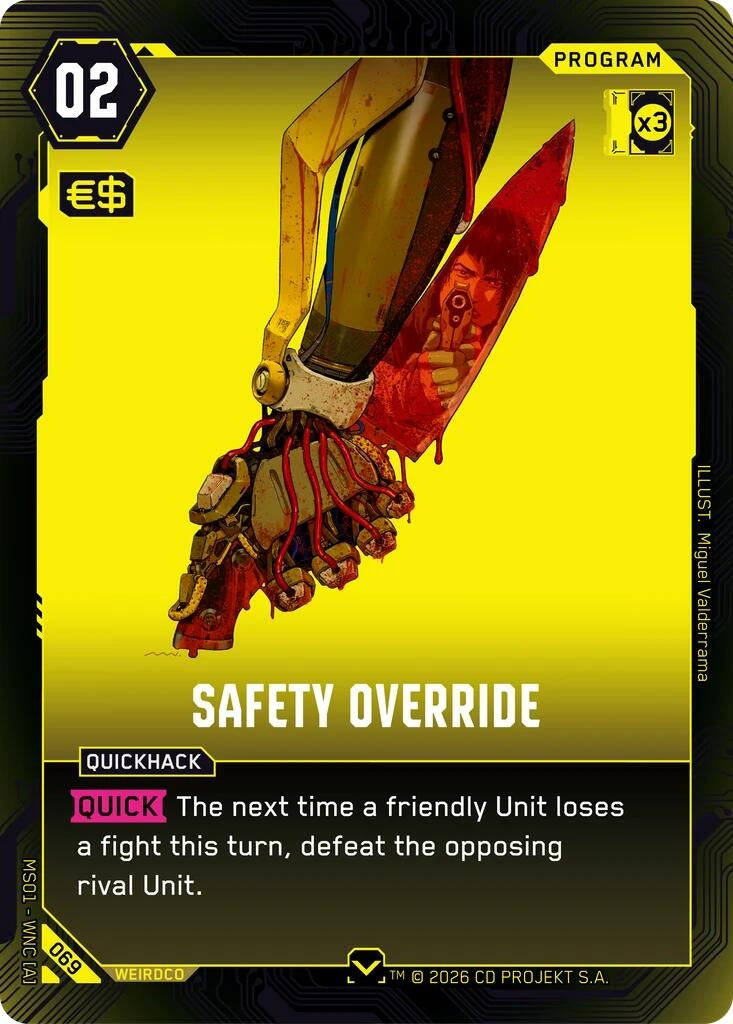 Image for Safety Override (069) [Welcome to Night City - Retail] - Cyberpunk TCG