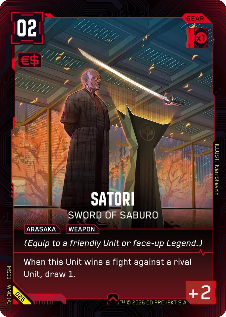 Image for Satori - Sword of Saburo (026) [Welcome to Night City - Retail] - Cyberpunk TCG