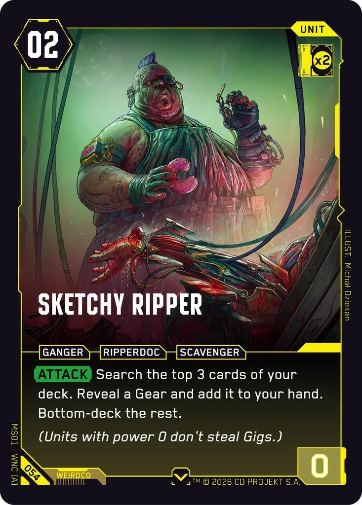Image for Sketchy Ripper (054) [Welcome to Night City - Retail] - Cyberpunk TCG