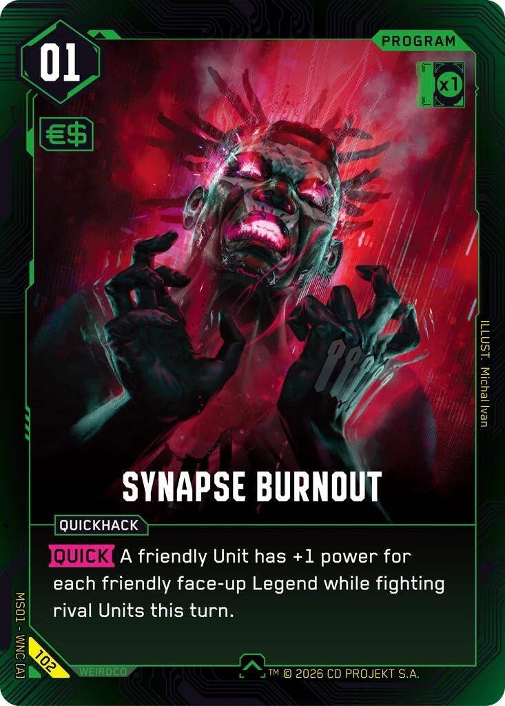 Image for Synapse Burnout (102) [Welcome to Night City - Retail] - Cyberpunk TCG