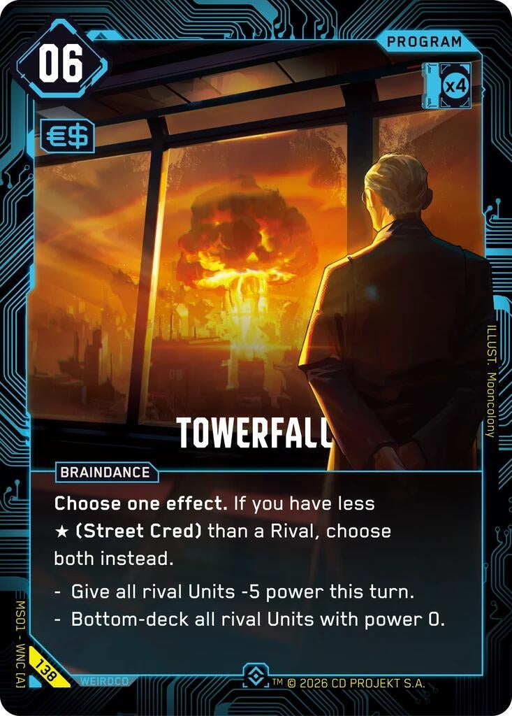Image for Towerfall (Epic) (138) [Welcome to Night City - Retail] - Cyberpunk TCG