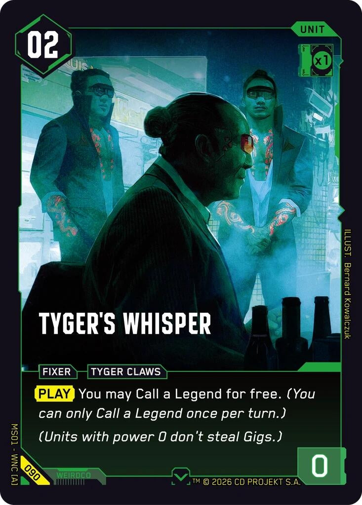 Image for Tyger's Whisper (090) [Welcome to Night City - Retail] - Cyberpunk TCG