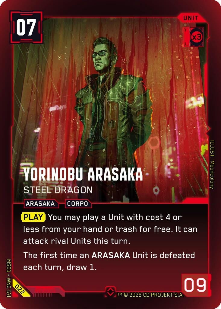 Image for Yorinobu Arasaka - Steel Dragon (022) [Welcome to Night City - Retail] - Cyberpunk TCG