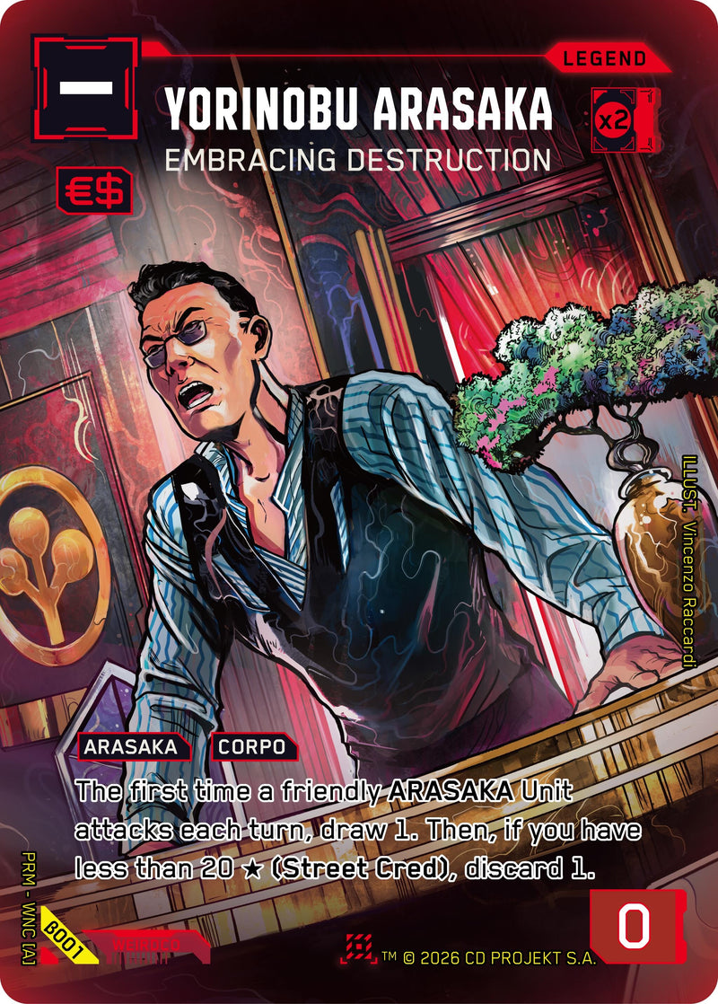 Image for Yorinobu Arasaka - Embracing Destruction (B001) [Box Toppers - Beta] - Cyberpunk TCG