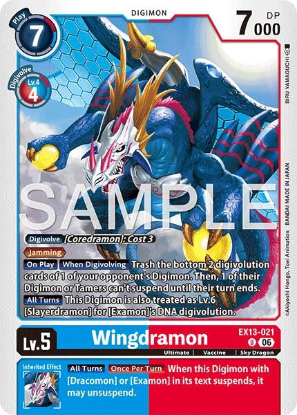 Image for Wingdramon (EX13-021 U) [Chivalrous XIII] - Digimon Card Game