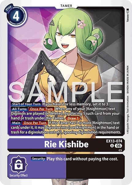 Image for Rie Kishibe (EX13-074 U) [Chivalrous XIII] - Digimon Card Game
