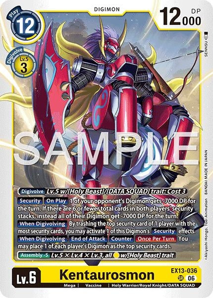 Image for Kentaurosmon (EX13-036 SR) [Chivalrous XIII] - Digimon Card Game