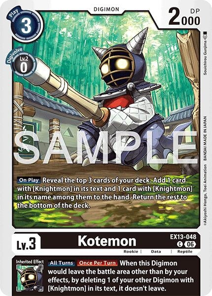 Image for Kotemon (EX13-048 C) [Chivalrous XIII] - Digimon Card Game