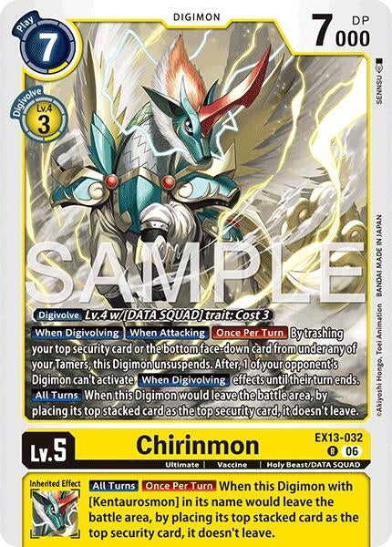 Image for Chirinmon (EX13-032 R) [Chivalrous XIII] - Digimon Card Game