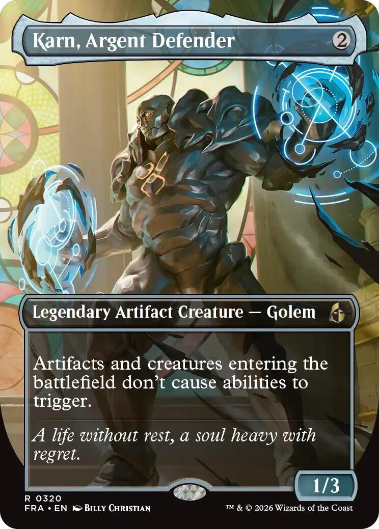 Image for Karn, Argent Defender (Borderless) (320) [Reality Fracture] - Magic: The Gathering