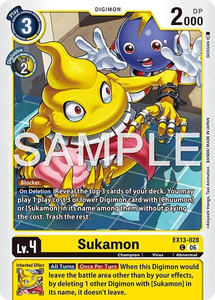 Image for Sukamon (EX13-028 C) [Chivalrous XIII] - Digimon Card Game