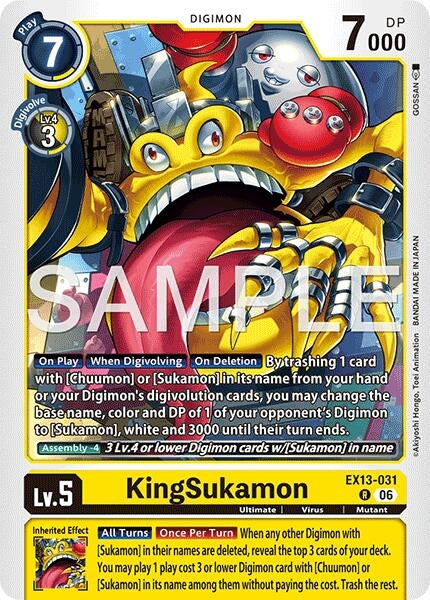 KingSukamon (EX13-031 R) [Chivalrous XIII]