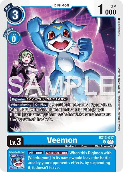 Image for Veemon (EX13-017 R) [Chivalrous XIII] - Digimon Card Game
