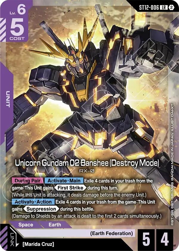 Image for Unicorn Gundam 02 Banshee (Destroy Mode) (ST12-006) [Starter Deck 12: Raging Onslaught] - Gundam Card Game
