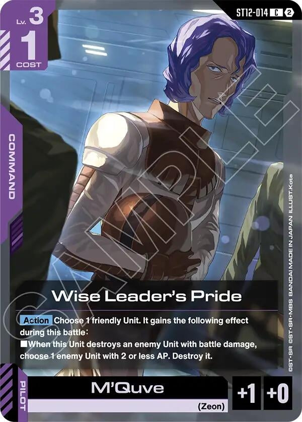 Image for Wise Leader's Pride (ST12-014) [Starter Deck 12: Raging Onslaught] - Gundam Card Game