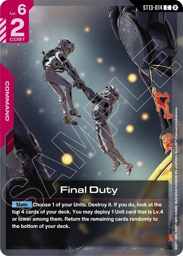 Image for Final Duty (ST13-014) [Starter Deck 13: Silent Barrage] - Gundam Card Game
