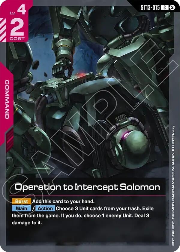 Image for Operation to Intercept Solomon (ST13-015) [Starter Deck 13: Silent Barrage] - Gundam Card Game
