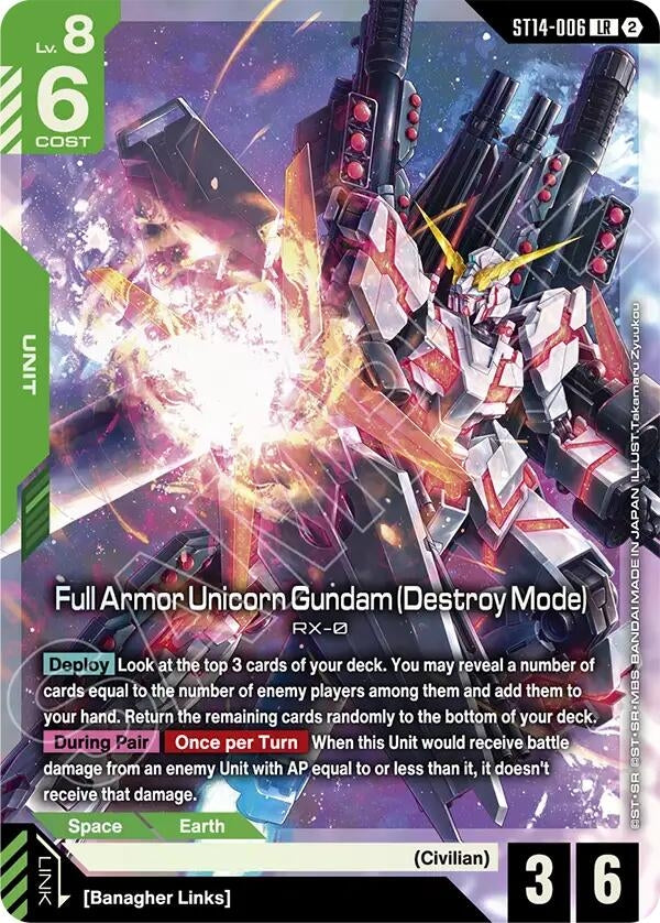 Image for Full Armor Unicorn Gundam (Destroy Mode) (ST14-006) [Starter Deck 14: Heavy Dominion] - Gundam Card Game