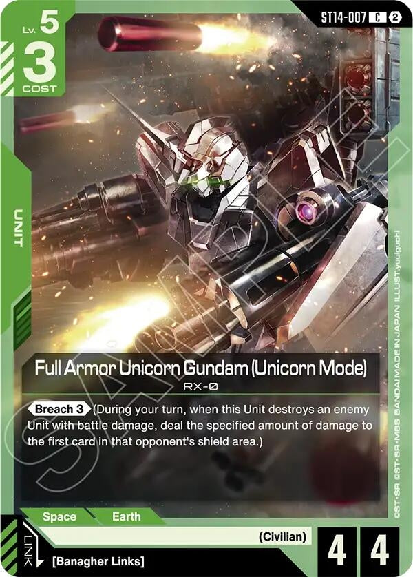 Image for Full Armor Unicorn Gundam (Unicorn Mode) (ST14-007) [Starter Deck 14: Heavy Dominion] - Gundam Card Game