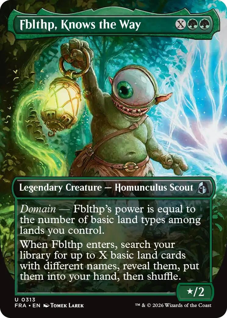 Image for Fblthp, Knows the Way (Borderless) (313) [Reality Fracture] - Magic: The Gathering