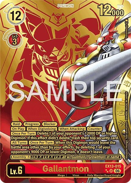 Image for Gallantmon (Rare Pull) (EX13-015 SR) [Chivalrous XIII] - Digimon Card Game