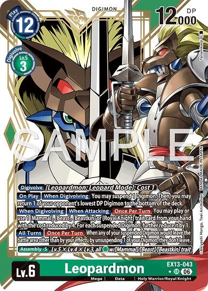 Image for Leopardmon (Alternate Art) (EX13-043 SR) [Chivalrous XIII] - Digimon Card Game