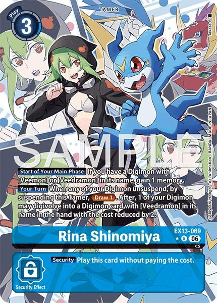 Image for Rina Shinomiya (Alternate Art) (EX13-069 R) [Chivalrous XIII] - Digimon Card Game