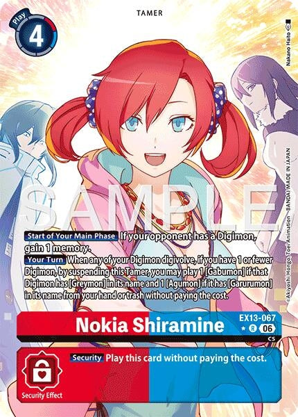 Image for Nokia Shiramine (Alternate Art) (EX13-067 R) [Chivalrous XIII] - Digimon Card Game