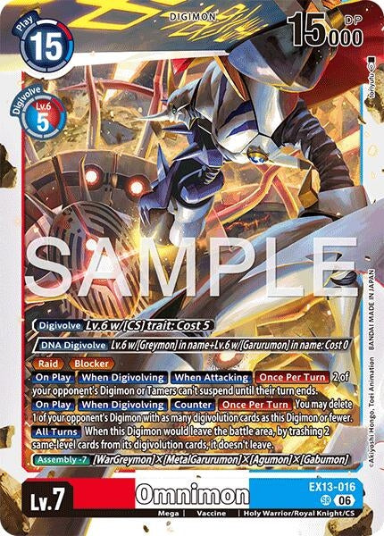 Image for Omnimon (EX13-016 SR) [Chivalrous XIII] - Digimon Card Game