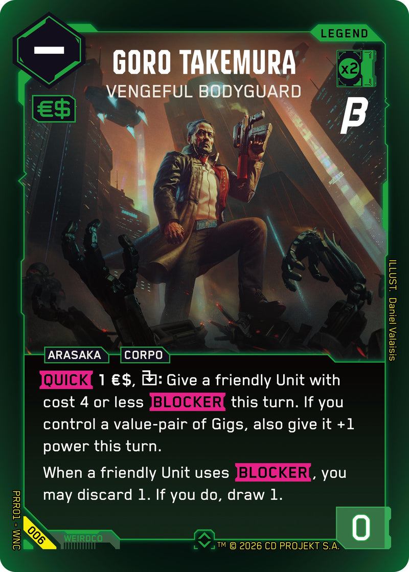 Image for Goro Takemura - Vengeful Bodyguard (006) [Pre-Release Beta] - Cyberpunk TCG